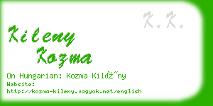 kileny kozma business card
